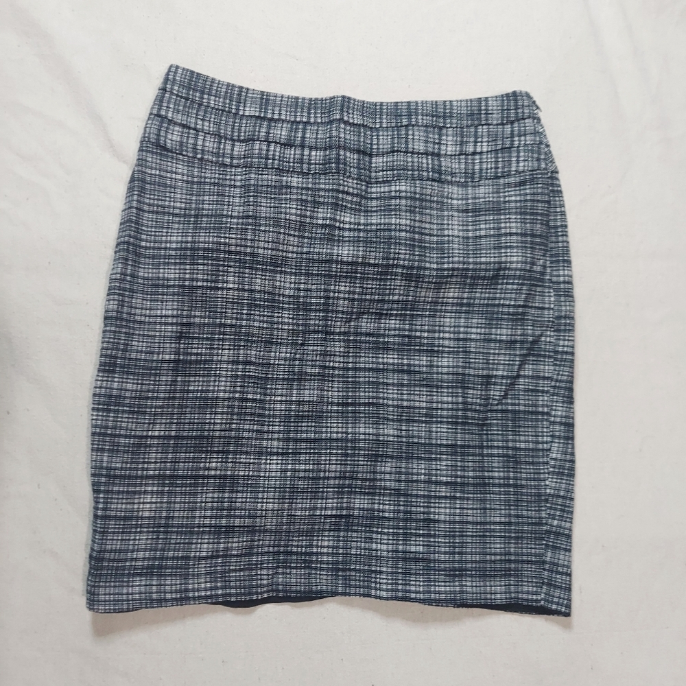 The Limited lightweight tweed pencil skirt black white cotton lined size 10
